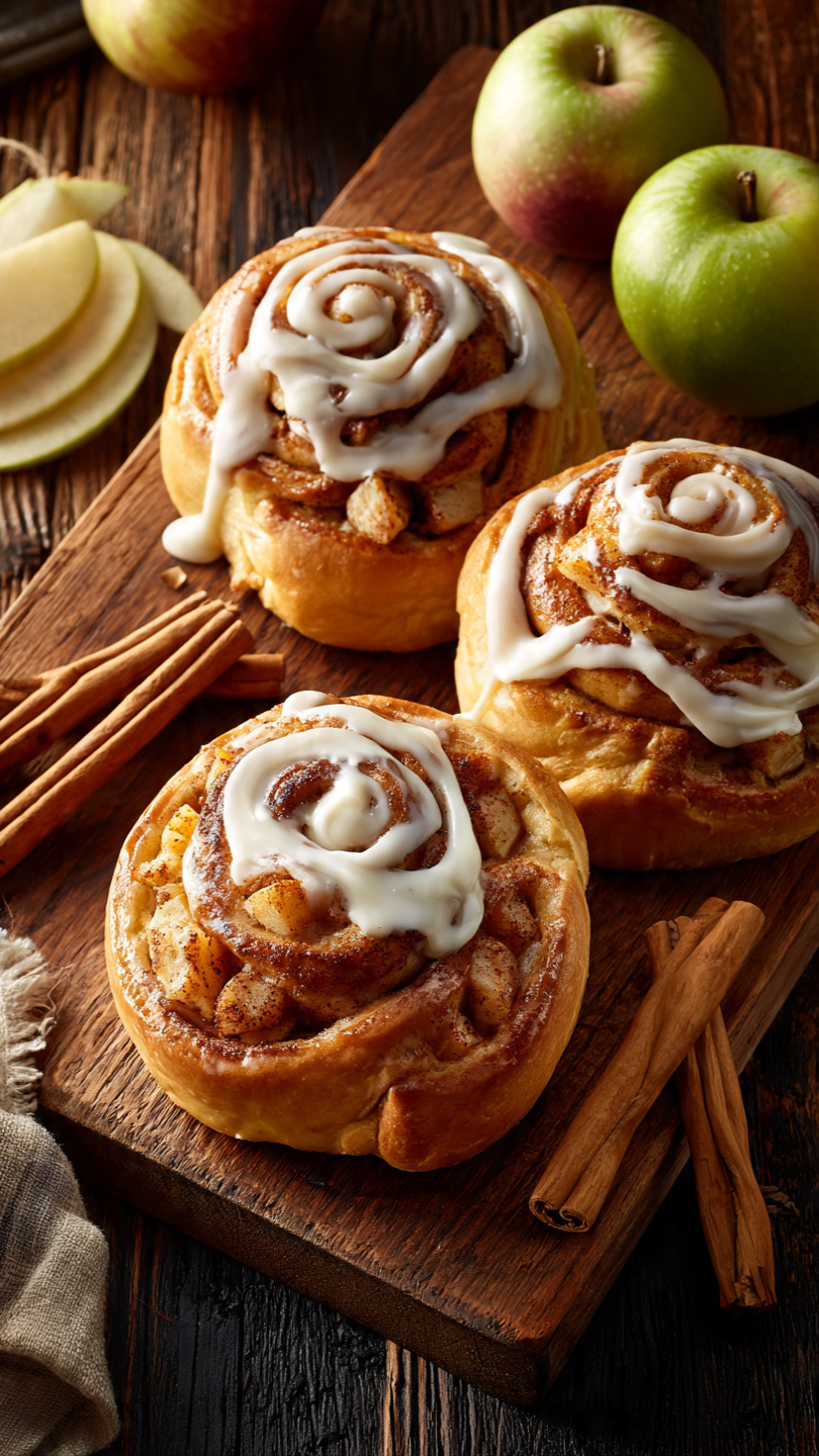 Apple Cinnamon Rolls with Brown Sugar Glaze