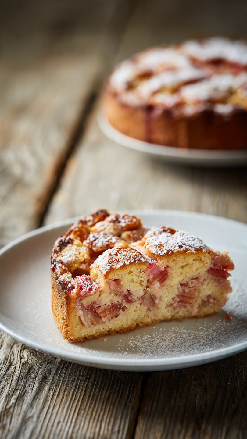 Old-Fashioned Rhubarb Cake with Brown Sugar Streusel