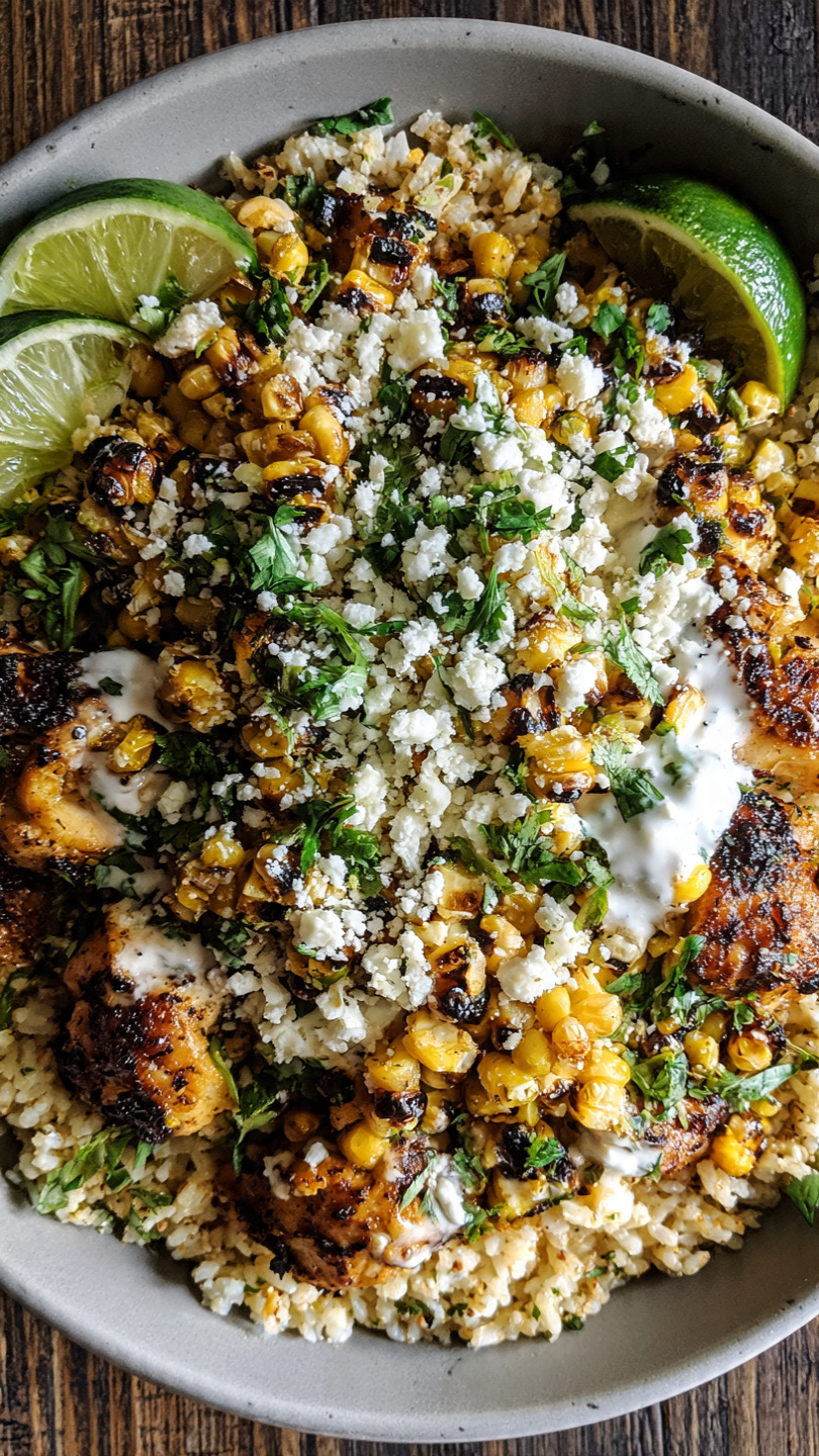 Street Corn Chicken Rice Bowl